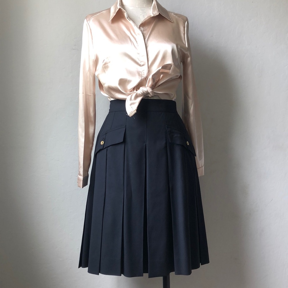 Authentic Vintage Chanel Midi Pleated Skirt